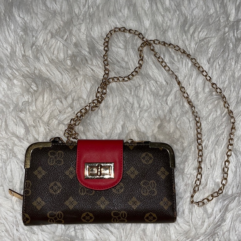 Cute mini brown and red wallet